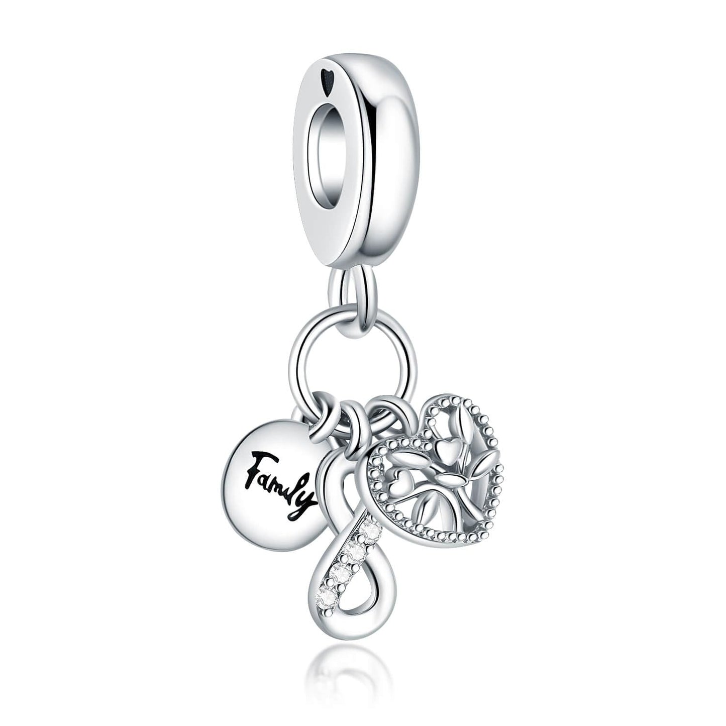 VALGACLS Family Infinity Triple Charm Family Tree Charms 925 Sterling Silver Charms for Bracelets and Necklaces