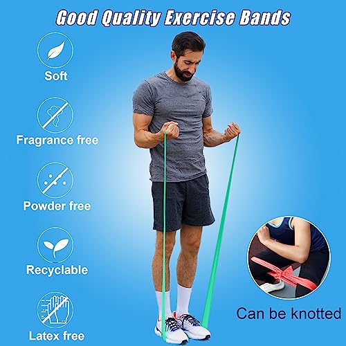 Resistance Bands for Working Out, Physical Therapy Bands, Latex Free Elastic and Exercise Bands Set for Stretching, Suitab...