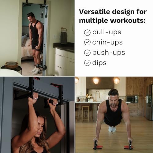 Jayflex CrossGrips Compact Pull Up Bar - Pull Up Bar Door Frame for Work from Home Fitness - Adjustable Door Frame Pullup ...