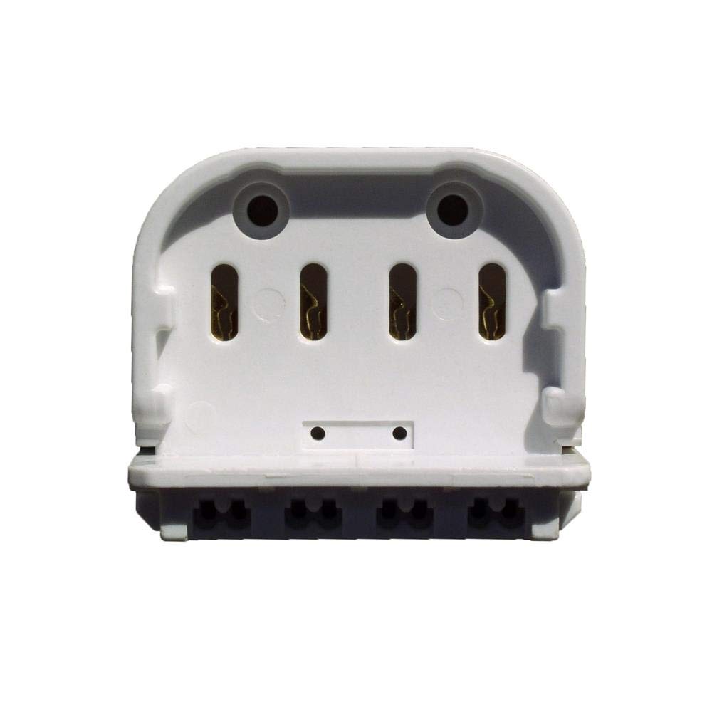 Leviton 13452 Fluorescent Medium Bi-Pin Socket, 18/24/36W, 660W 600V, White, Viton Material