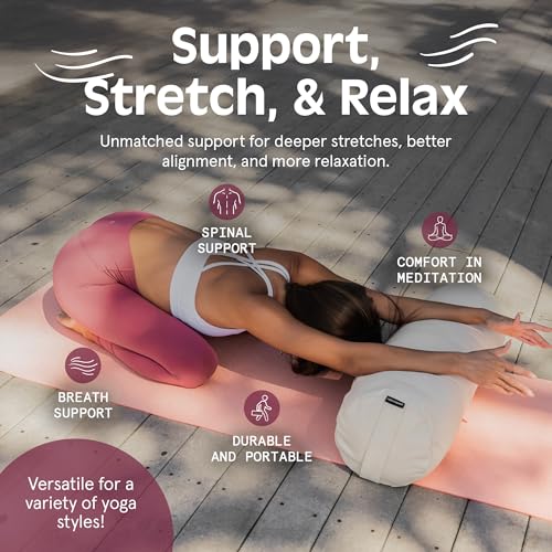 Retrospec Retrospec Sequoia Yoga Bolster Pillow - Meditation Cushion for Yoga Practices - Includes Machine Washable 100% C...