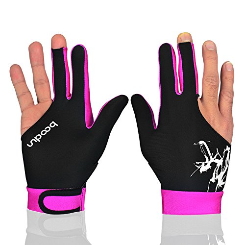Anser M050912 Man Woman Elastic 3 Fingers Show Gloves for Billiard Shooters Carom Pool Snooker Cue Sport - Wear on The Rig...