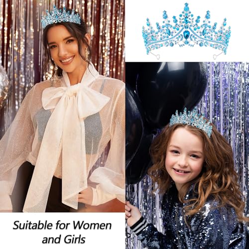 VELSCRUN Birthday Tiara Crowns for Women Girls Crystal Birthday Girl Headband Sash Elegant Princess Crown Happy Birth Part...