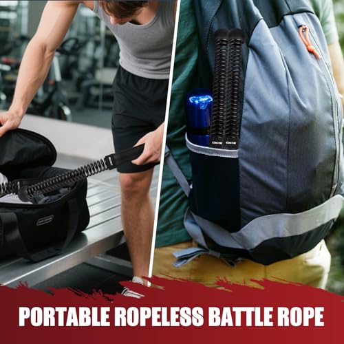 Weighted Ropeless Battle Ropes, Heavy Duty Portable Cordless Battle Ropes for Home Gym with Poster, Workout Exercise Rope ...