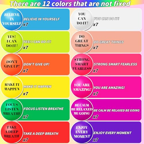 96 Pieces Motivational Stress Balls 2 Inch Inspirational Stress Relief Ball Bulk Hand Exercise Balls Encouraging Colorful ...