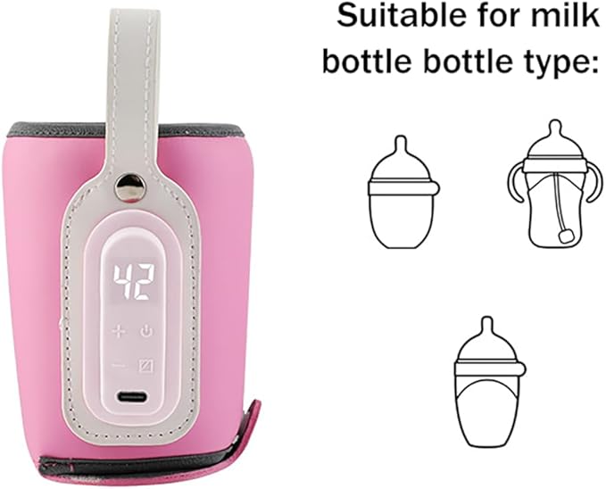 Baby Bottle Keep Warmer,Portable Travel Mug Milk Heater Thermostatic Bottle Cover Milk Bottle Heating Warmer Multifunction Thermostatic Bottle Sleeve with Tpye-C Cable for Coffee Tea,Blue