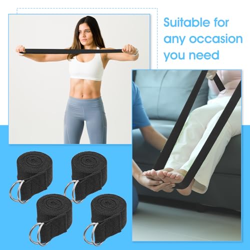 16 Pcs Yoga Strap for Stretching Bulk 6ft Exercise Stretch Band with Metal D Ring Adjustable Pilates Non Elastic Yoga Stre...