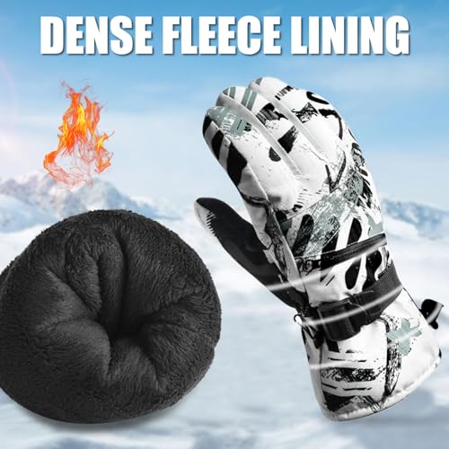 VZVXDW Winter Gloves, Waterproof Thermal Touchscreen Ski Glove, Suit for Ski, Cycling, Hiking, Driving, Typing, Freezer Work