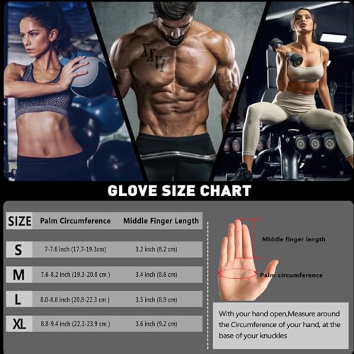RYMNT Full Fingers Workout Gloves for Women & Men - Gym Gloves with Extra Grip Foam Padding & Anti-Slip for Fitness, Train...