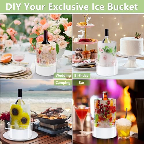 Ice Mold Wine Bottle Chiller,DIY Acrylic Ice Bucket for Cocktail Bar Party Wedding Festival Halloween Chirstmas Holiday Ch...