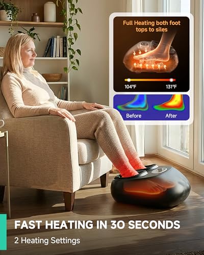Snailax Shiatsu Foot Massager with Heat, FSA Eligible, Kneading, Compression, Vibration, Feet Massage Machine for Plantar ...