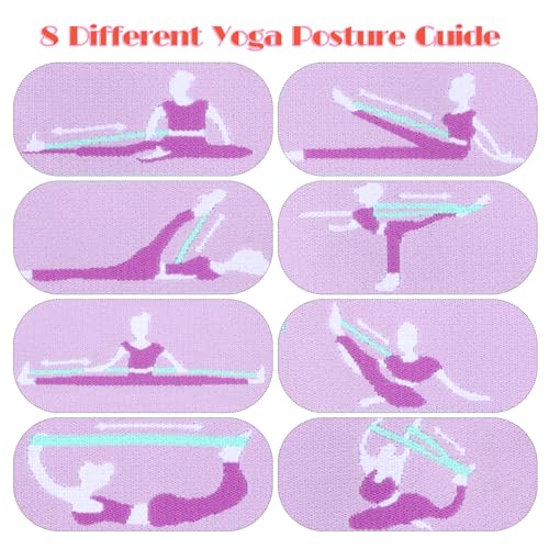 FNANJWQ Elastic Yoga Stretching Strap with Loops, Adjustable Stretch Strap Flexible Pilates Stretch Band for Physical Ther...