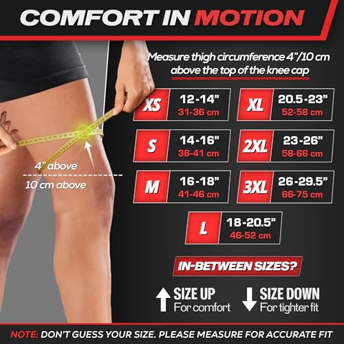 Rymora Knee Support Brace Compression Sleeves for Men and Women for Ligament Injury, Joint Pain Relief, Running, Arthriti...