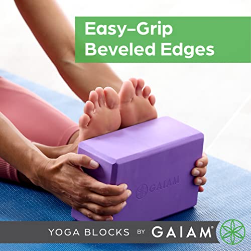 Gaiam Yoga Block - Supportive Latex-Free Eva Foam - Soft Non-Slip Surface with Beveled Edges for Yoga, Pilates, Meditation...