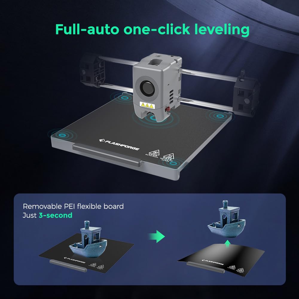 Flashforge Adventurer 5M Pro 3D Pinter, 600Mm/S High-Speed With 1 Click Fully Auto Printing Systerm, Quick Detachable 280C Direc