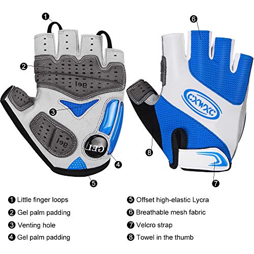 CXWXC Cycling Gloves for Men Women - Breathable Gel Road Mountain Bike Riding Gloves - Anti-Slip Bike Glove for Fitness Cy...