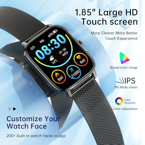 Smart Watch for Men Women Fitness: Make Answer Call Digital Mens Watches Waterproof Running Pedometer Smartwatch for Andro...