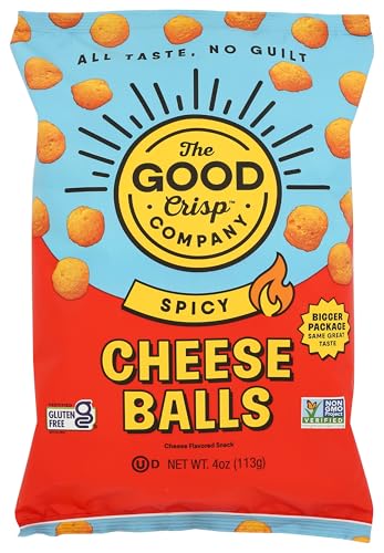 The Good Crisp Company Spicy Cheese Balls, 4 Ounce