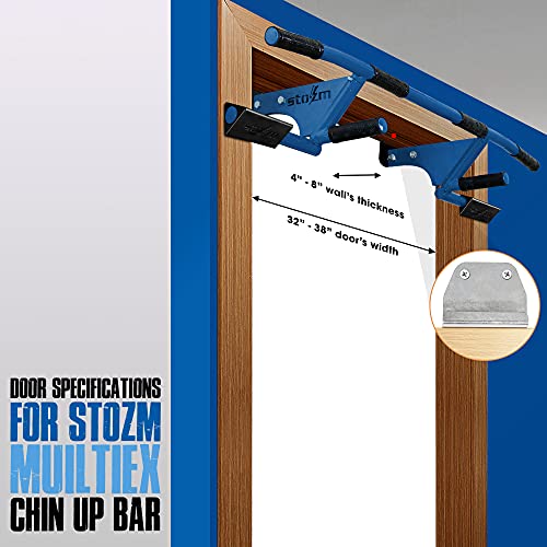 STOZM MultiEx Chin Up Bar – Doorway Chin Up Bar with Multiple Color Options, Push Up Capability, TPE-Protected Grip Positi...