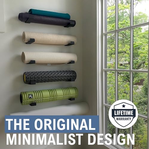 StoreYourBoard Yoga Mat Storage Rack – Yoga Mat Holder Wall Mount for Foam Rollers, Resistance Bands, Fitness Accessories,...