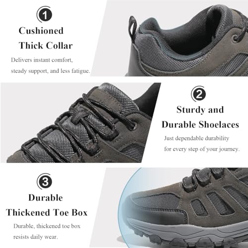 CIVHOM Men's Breathable Outdoor Hiking Shoes, Comfortable Trekking Trail Sneakers for Walking & Adventures