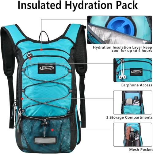 Lunidry Insulated Hydration Pack Backpack with 3L BPA Free Leak-Proof Water Bladder, Keep Liquids Cool for Up to 5 Hours, ...
