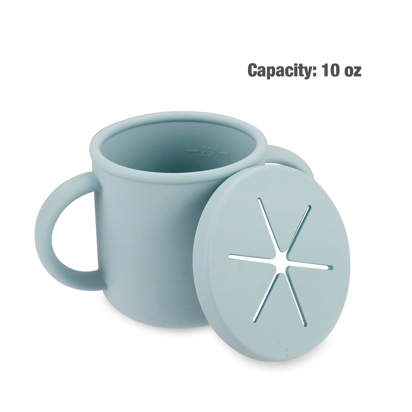 PandaEar Silicone Baby Feeding Set| 2 Pack Silicone Divided Suction Plate and 2 Pack Tiny Cup with 2 Spoons 2 Forks| Baby Led Weaning Supplies Self Feeding Eating Utensils (Light Blue/Light Green)