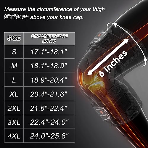 NEENCA Professional Knee Brace for Knee Pain, Hinged Knee Support with Patented X-Strap Fixing System, Strong Stability fo...