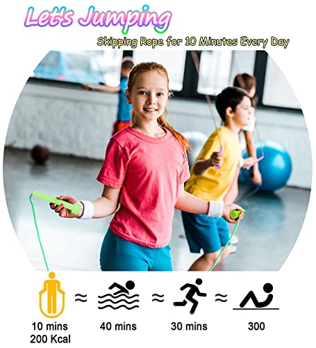 Jump Rope for Kids, 6 Pack Length Adjustable Lightweight Kids Skipping Rope for Children, Students, Boys and Girls Outdoor...