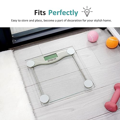 Bathroom Scale for Body Weight, NUTRI FIT Digital Weighing Scale Accurate Electric Weight Loss Watcher Scale, 330 lb Capac...