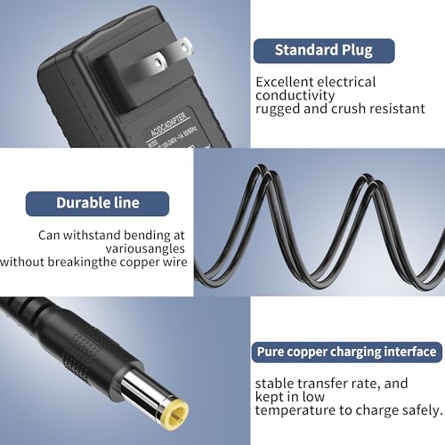 TEVSINPO 24V 1A Replacement Charger Compatible with Legiral Le3 Le6 Le9 Le11 Portable Massage Gun AC DC Adapter
