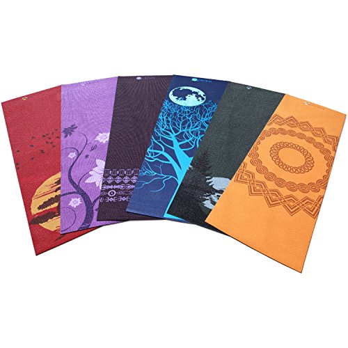 AURORAE Classic/Printed Extra Thick and Long Yoga Mat. Slip Free Rosin included
