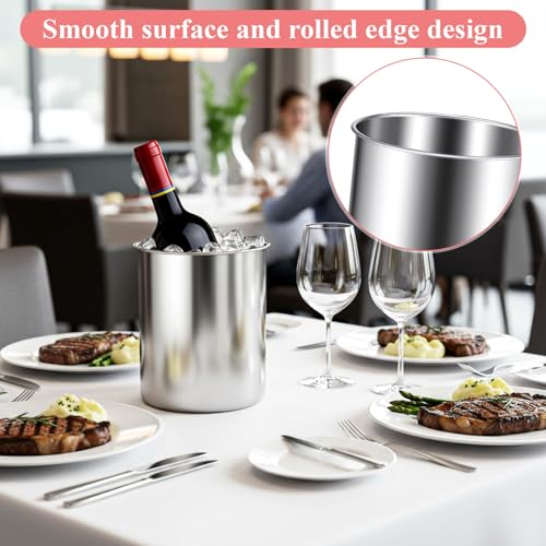 4 Pcs Stainless Steel Wine Ice Bucket, Wine Bottle Cooler, Insulated Champagne Ice Bucket, Keeps Cold for Hours, Fits Most...