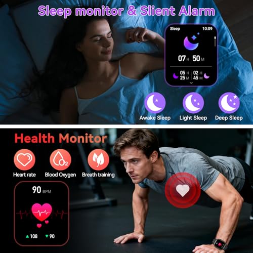 Smart Watch for Men Fitness Tracker: Make/Answer Call Military Smart Watches for Men Digital Watches Heart Rate Monitor Wa...