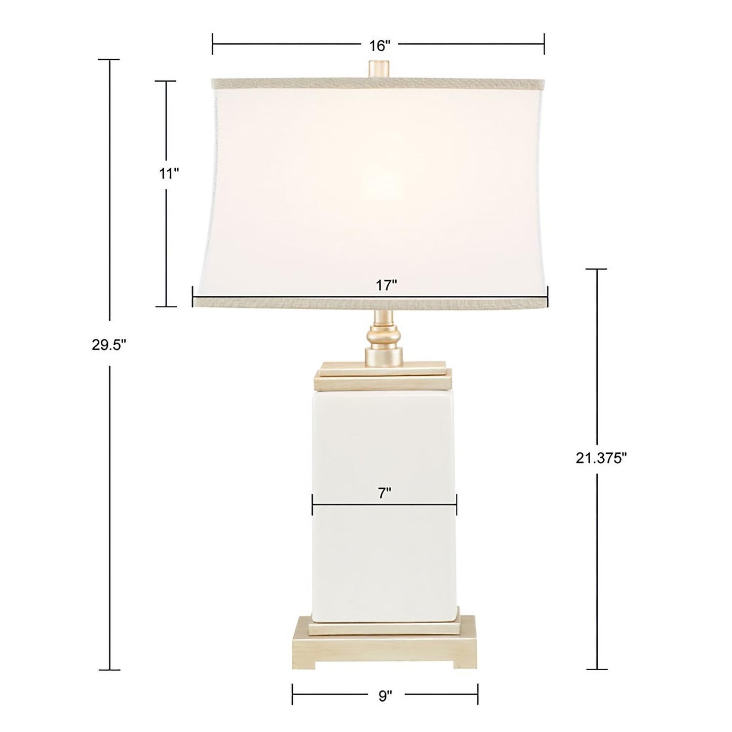 Hampton Hill Colette Table Lamp, Ceramic, Antiqued Silver Accent, 29.5in H, Ivory, Model MPS153-0025