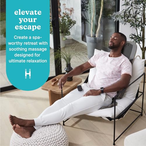 HoMedics Back Massager with Heat, Shiatsu Elite II Heated Neck and Back Massage Cushion. 3 Different Massage Styles and 3 ...