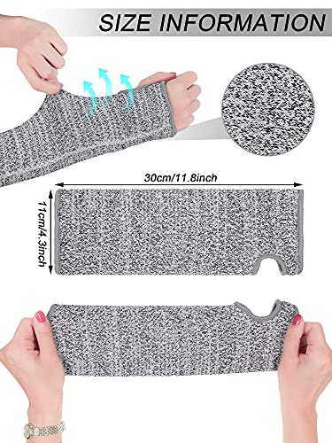 SATINIOR Cut Resistant Sleeves Protective Arm Sleeves Safety Arms Protection Sleeves with Thumb Hole for Garden Kitchen