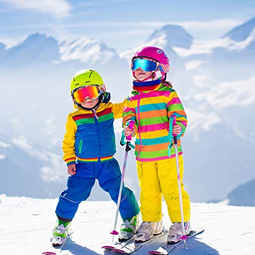 Flantor Kids Ski Goggles,Non-Slip Strap Snow Goggles Snowboard Goggles