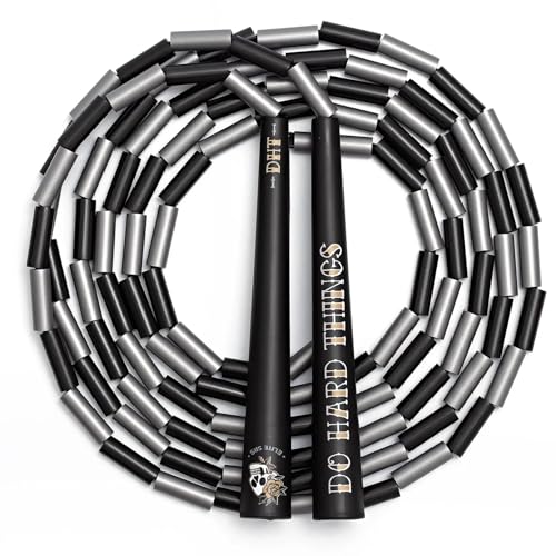 Elite Jumps - Do Hard Things Edge Beaded Jump Rope - For All Ages - Durable & Lightweight - 10ft Long Adjustable Rope - Ta...
