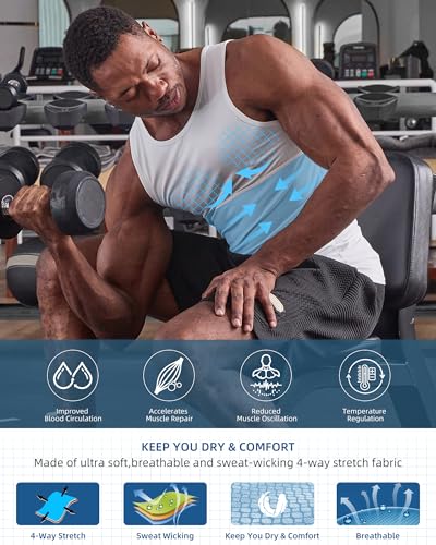 KOCLES Compression Shirt Men Slimming Undershirt Body Shaper Vest, Gynecomastia Compression Tank Top, Shapewear Tummy Control