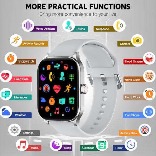 Smart Watch for Women Men(Answer/Make Call), Smartwatches with Heart Rate/SpO2/Sleep/Stress Monitor, IP68 Waterproof Activ...