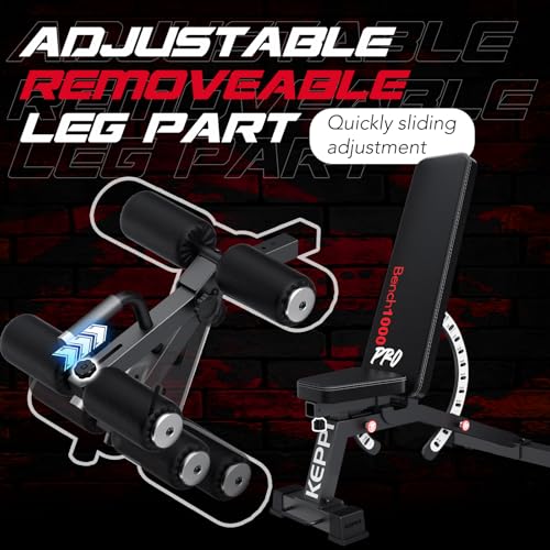Keppi 1200LB Weight Bench, Heavy Duty Bench1000 PRO Adjustable Workout Bench Press Set for Home Gym Strength Training, Rem...