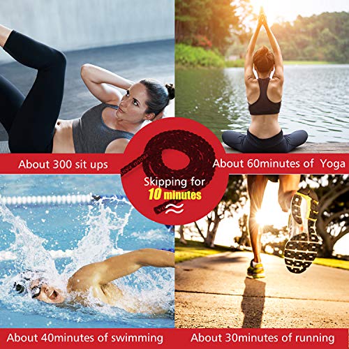 Heavy Jump Ropes for Fitness 2LB/3LB/5LB,Weighted Adult Skipping Rope Exercise Battle Ropes for Men & Women,Total Body Wor...