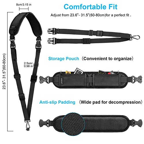 ARVOK Camera Strap - Adjustable Shoulder Strap with Wrist Strap for Nikon Canon Sony Fuji DSLR