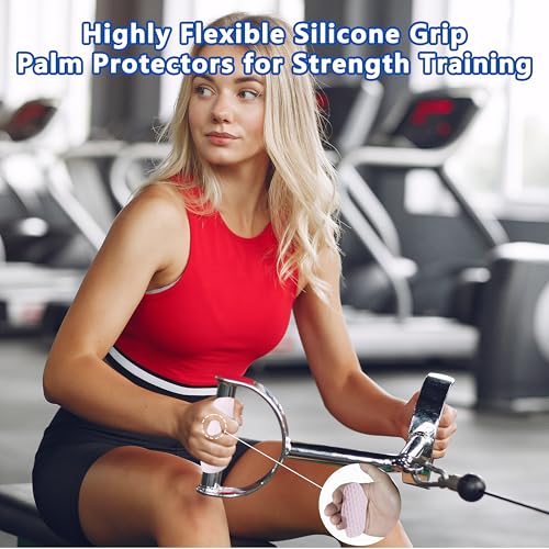 Epritliber Silicone Gym Grips for Weight Lifting,Workout Gloves for Women Men Alternative,Anti Slip Gym Workout Grip,Rubbe...