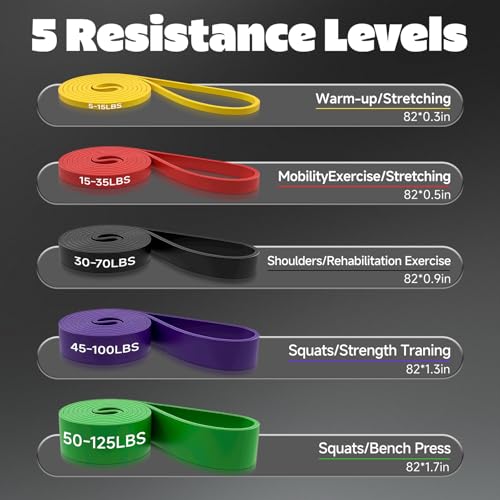 Adostob Resistance Bands Set with Door Anchor, Multi-Levels Pull Up Assistance Bands, Exercise Bands for Working Out, Stre...