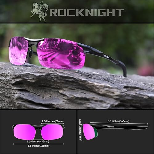 ROCKNIGHT Driving HD Polarized UV400 Protection Ultra light Al-Mg Golf Fishing Outdoor Sunglasses