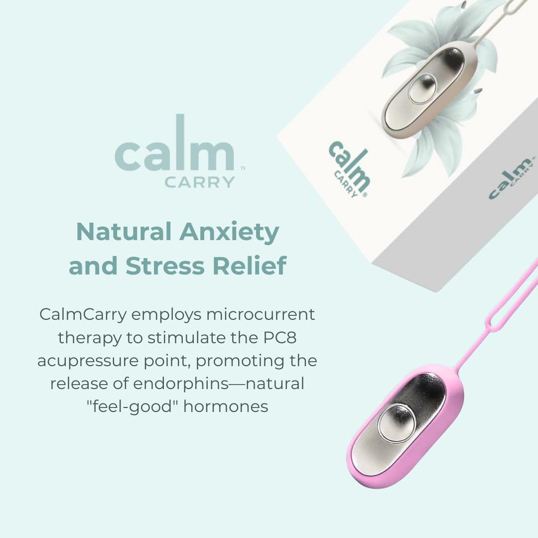 Glowco CalmCarry Sleep Aid Device – Handheld Microcurrent Relaxation Tool, Supports Calm, Focus & Gentle Relief, USB Rechargeable, Portable Wellness Device for Adults & Kids | Pink Calm Carry