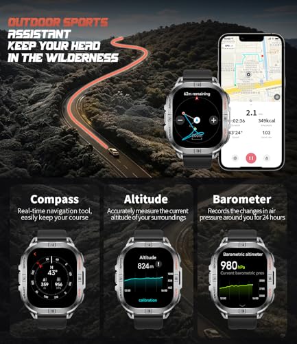 GPS Military Smart Watch for Men(Answer/Call), 2.13'' Smartwatch,60 Days Battery,6 Satellite Positioning/Compass,5 ATM Fit...