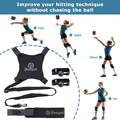 focopot Volleyball Training Equipment Aid,Solo Volleyball Trainer to Practice Serve, Spike, Set and Pass,Perfect Volleybal...